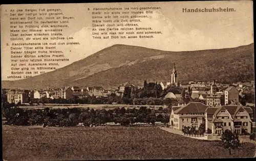 Ak Handschuhsheim Heidelberg am Neckar, Gedicht, Ortsansicht