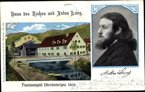 Ak Oberammergau in Oberbayern, Haus des Rochus und Anton Lang, Passionsspiel 1900