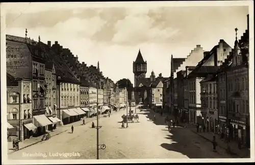 Ak Straubing an der Donau Niederbayern, Ludwigsplatz