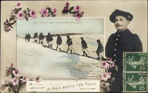 Passepartout Ak Französische Soldaten, Gebirgsjäger