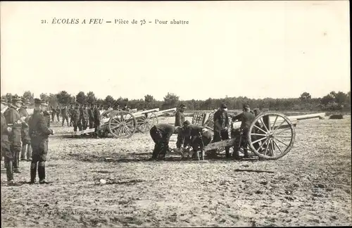 Ak Französische Soldaten mit Geschützen