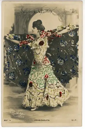 Glitzer Ak Schauspielerin Frascuelita, Portrait, Marigny