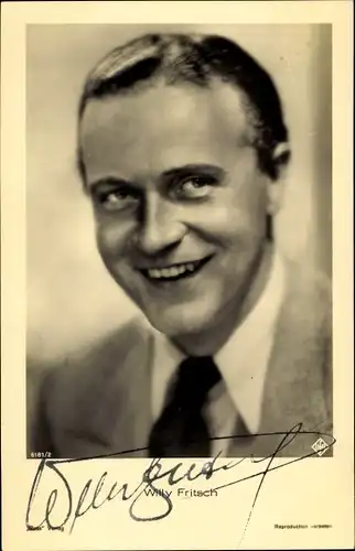Ak Schauspieler Willy Fritsch, Portrait, Ross Verlag 6181/2, Autogramm