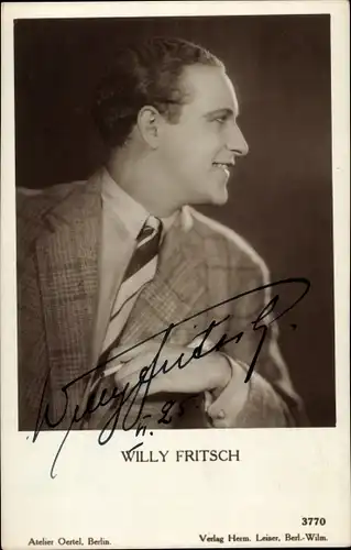 Ak Schauspieler Willy Fritsch, Portrait, Autogramm