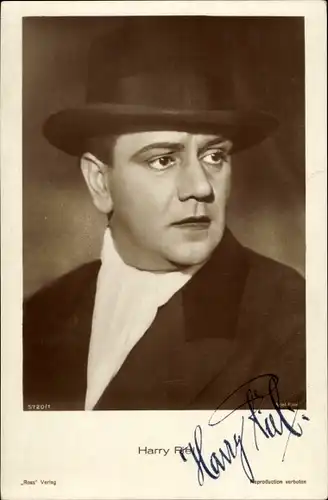 Ak Schauspieler Harry Piel, Portrait, Hut, Autogramm