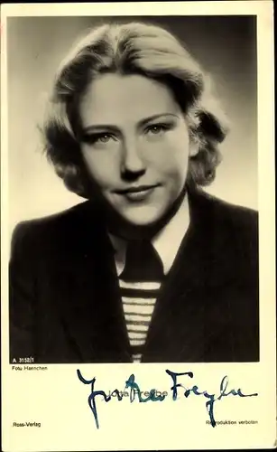 Ak Schauspielerin Jutta Freybe, Portrait, Autogramm