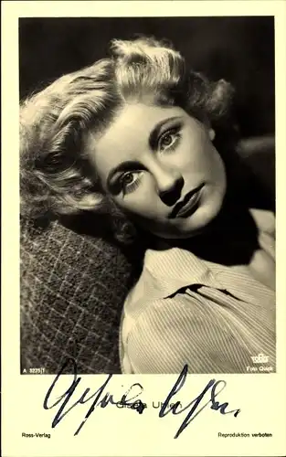 Ak Schauspielerin Gisela Uhlen, Portrait, Ross 3275/1, Autogramm