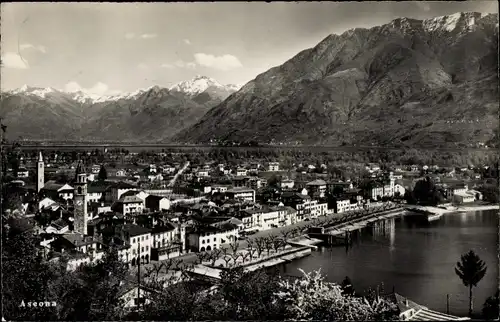 Ak Ascona Kanton Tessin, Totalansicht der Ortschaft