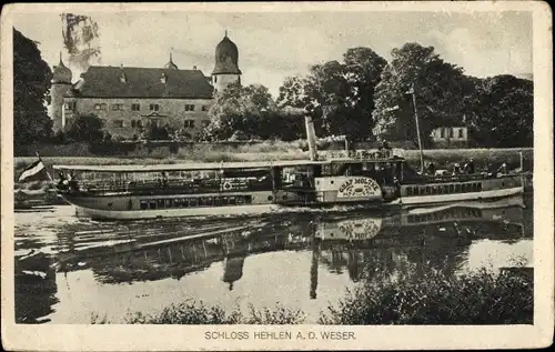 Ak Hehlen Niedersachsen, Schloss, Dampfer Graf Moltke