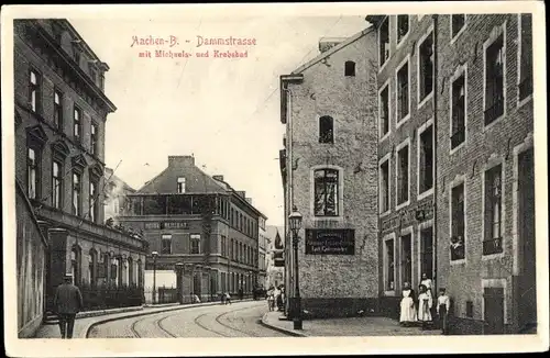 Ak Aachen, Dammstraße, Krebsbad