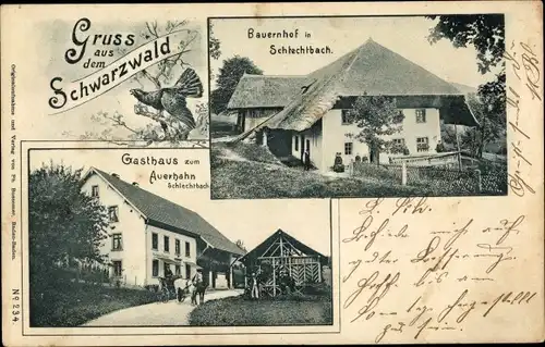 Ak Schlechtbach Schopfheim im Kreis Lörrach Baden Württemberg, Gaszhaus Zum Auerhahn