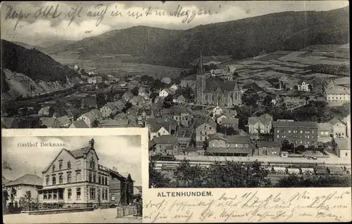 Ak Altenhundem Lennestadt im Sauerland, Bahnhof, Kirche, Gasthof Beckmann