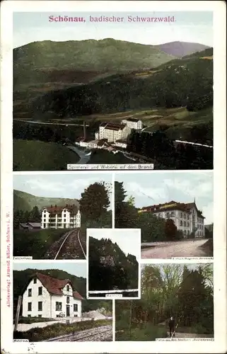 Ak Schönau im Schwarzwald, Familienhaus, Spinnerei, Weberei, Kurhaus, Stadtpark