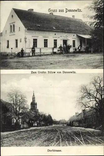 Ak Dennewitz Niedergörsdorf in Brandenburg, Dorfstraße, Gasthof zum Grafen Bülow