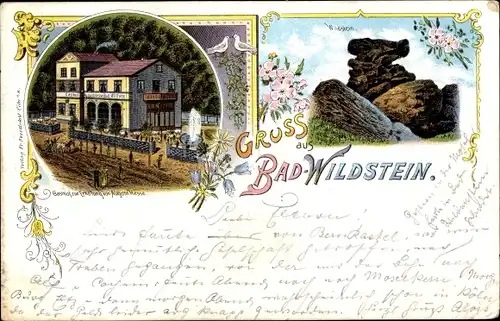 Litho Bad Wildstein Traben Trarbach an der Mosel, Gasthof, Wildstein