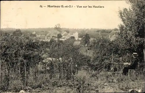 Ak Marines du Val d’Oise, Blick auf die Höhen