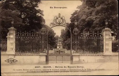Ak Dijon Côte d’Or, Eingang zum Square Darcy