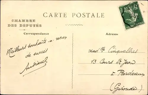 Ak Paris VII, Abgeordnetenkammer