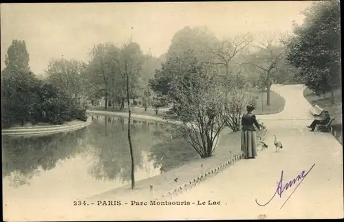 Ak Paris XIV, Parc Montsouris, Le Lac