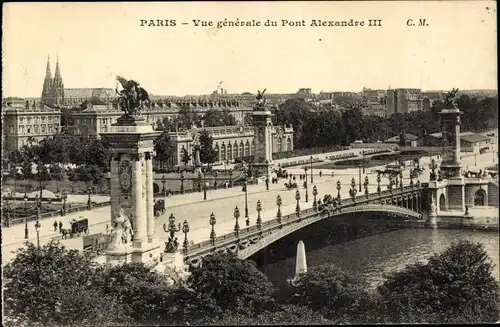 Ak Paris VIIIe Élysée, Pont Alexandre III