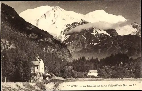 Ak Servoz Haute Savoie, Chapelle du Lac, Aiguille du Dru