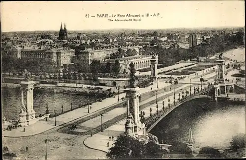 Ak Paris VIIIe Élysée, Pont Alexandre III