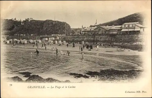 Ak Granville Manche, Strand, Casino