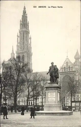 Ak Antwerpen Antwerpen Flandern, Place Verte