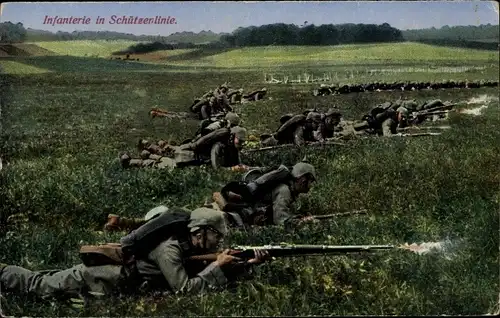 Ak Infanterie in Schützenlinie