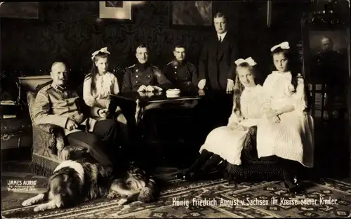 Ak König Friedrich August III. von Sachsen, Im Kreise seiner Kinder