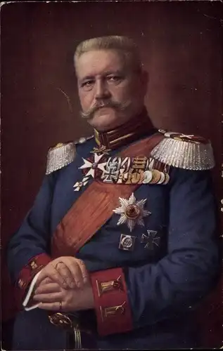 Ak Generalfeldmarschall Paul von Hindenburg, Uniform, Säbel, Orden