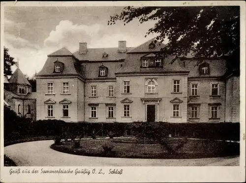 Ak Gaußig in der Oberlausitz, Schloss