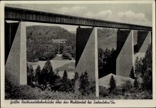Ak Siebenlehn Großschirma Sachsen, Reichsautobahnbrücke Siebenlehn Nossen, Gaststätte Huthaus