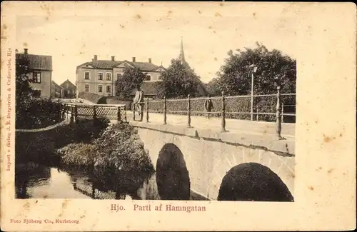 Ak Hjo Schweden, Hamngatan, Brücke