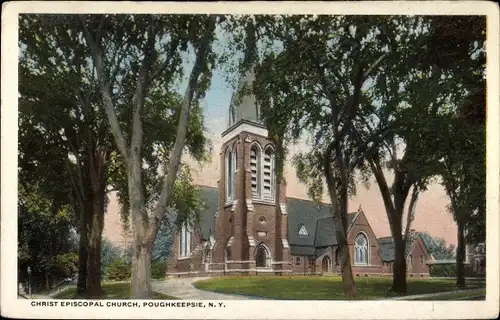 Ak Poughkeepsie New York USA, Christ Episcopal Church
