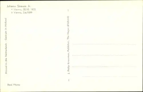 Ak Komponist Johann Strauss Junior, Portrait