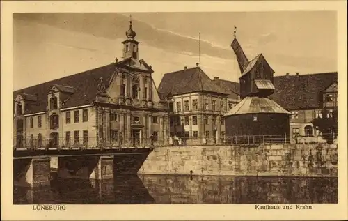 Ak Lüneburg in Niedersachsen, Kaufhaus, Kran