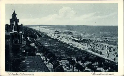 Ak Ostseebad Zinnowitz auf Usedom, Strandpromenade, Strand