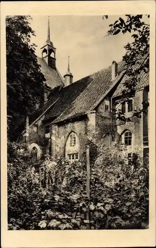 Ak Stralsund in Vorpommern, Rosengarten im Johanniskloster