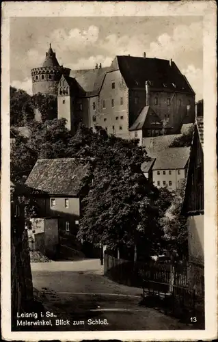 Ak Leisnig in Sachsen, Malerwinkel, Schloss