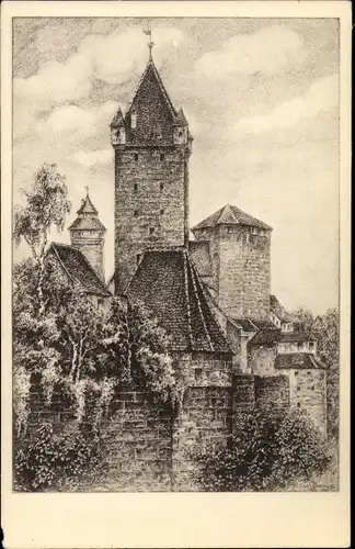 Künstler Ak Nürnberg in Mittelfranken, Burg, Luginsland