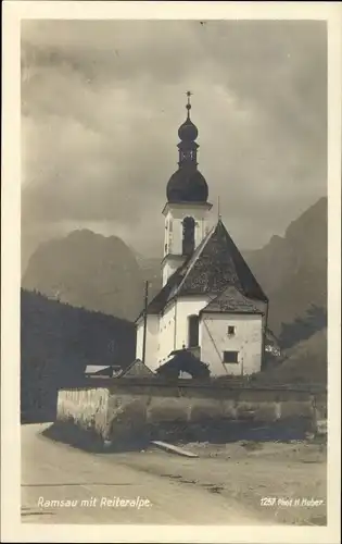 Ak Ramsau im Berchtesgadener Land Oberbayern, Kirche, Reiteralpe