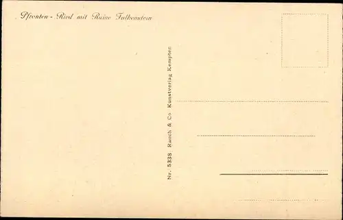 Ak Pfronten im Allgäu Bayern, Burg Falkenstein, Ried mit Ruine
