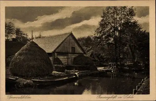 Ak Lehde Lübbenau im Spreewald, Bauerngehöft