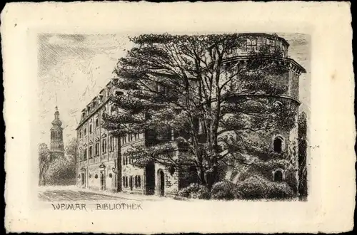 Künstler Ak Weimar in Thüringen, Bibliothek