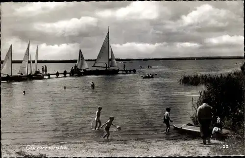 Ak Dümmersee, Segelboote, Kinder am Ufer