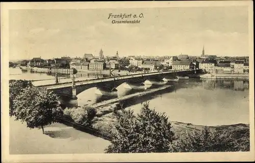 Ak Frankfurt an der Oder, Ortsansicht, Brücke, Kirchen