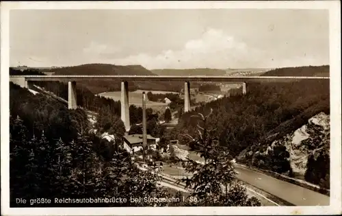 Ak Siebenlehn Großschirma in Sachsen, Reichsautobahnbrücke im Muldental