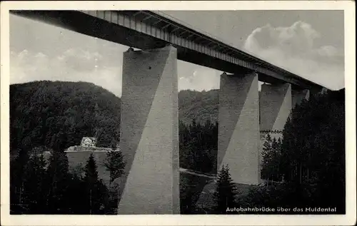 Ak Siebenlehn Großschirma in Sachsen, Reichsautobahnbrücke Muldental