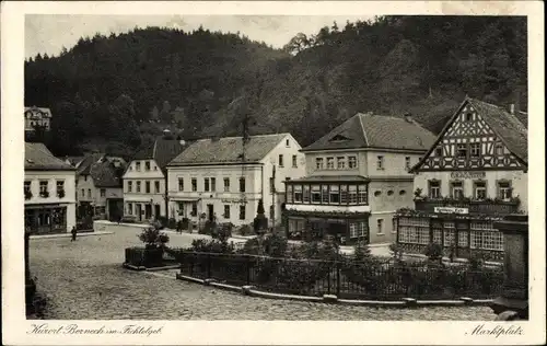 Ak Bad Berneck im Fichtelgebirge Bayern, Marktplatz, Fachwerkhäuser